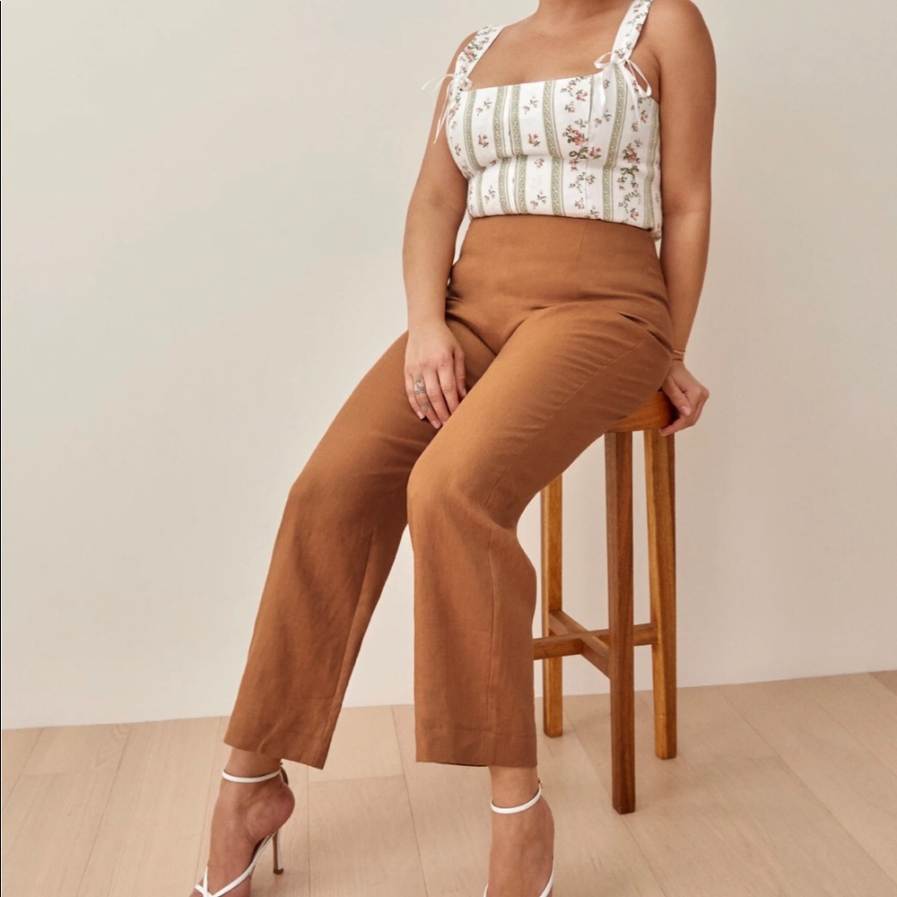 Reformation Justin Linen Pants New Size 10
